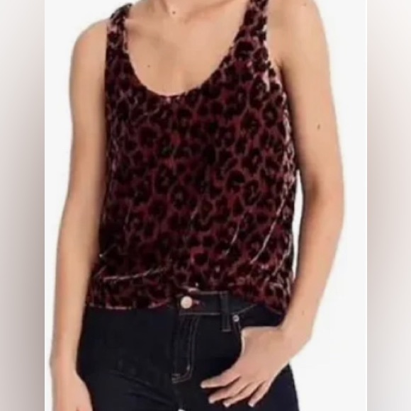 J. Crew Tops - J Crew pink leopard velvet tank sz 4